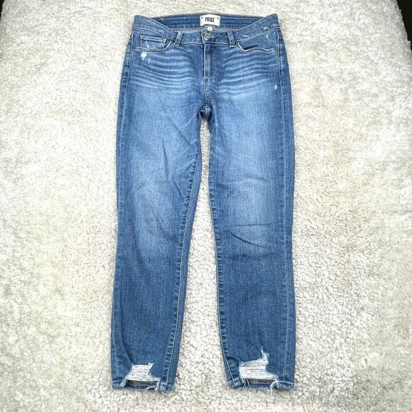 PAIGE Skyline Skinny Crop North Star Distressed - Picture 3 of 12
